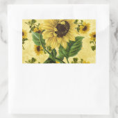 Vintage Sonnenblumen Rechteckiger Aufkleber (Tasche)