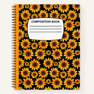 Vintage-Sonnenblumen Spiral-Komposition Notizblock