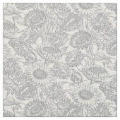 Vintage Sonnenblumen Toile Grau Stoff (Muster)