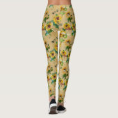 Vintage Sonnenblumen und Libellen Leggings (Rückseite)