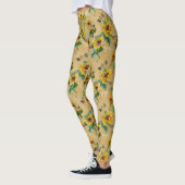 Vintage Sonnenblumen und Libellen Leggings (Links)