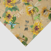Vintage Sonnenblumen und Libellen Seidenpapier (Detail)