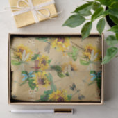 Vintage Sonnenblumen und Libellen Seidenpapier (Geschenk)