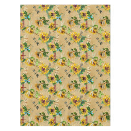 Vintage Sonnenblumen und Libellen Tischdecke