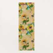 Vintage Sonnenblumen und Libellen Yogamatte (Rückseite)