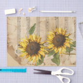 Vintage Sonnenblumen und Notenblätter ephemera Seidenpapier (Handwerk)