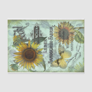 Vintage Sonnenblumen und Schmetterlingsblume Seidenpapier