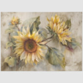 VINTAGE SONNENBLUMENDEKOUPAGE SEIDENPAPIER (Vorderseite)