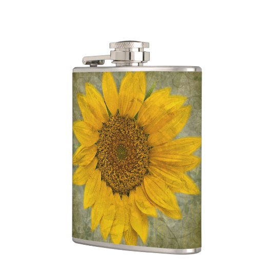 Vintage Sonnenblumenflasche Flachmann (Links)
