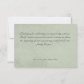 Vintage Sonnenblumenhochzeit Dankeskarte (Rückseite)