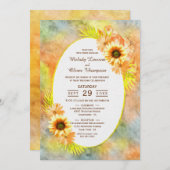 Vintage Sonnenblumenhochzeit Einladung (Vorne/Hinten)