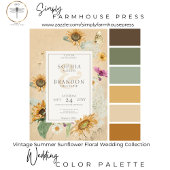 Vintage Sonnenblumenhochzeit Einladung