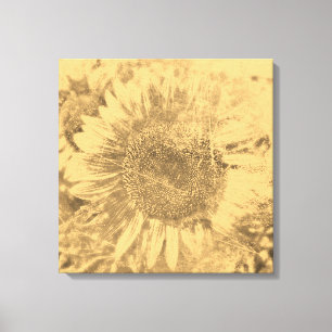 Vintage Sonnenblumenkunst #1 - Wandbedeckte Leinwa Leinwanddruck