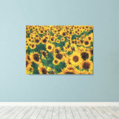 Vintage Sonnenblumenmalerei - Wandbedeckte Leinwan Leinwanddruck (Insitu (Holzboden))