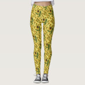 Vintage Sonnenblumenmuster Leggings (Vorderseite)