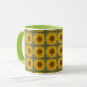 Vintage Sonnenblumenmuster Tasse (Vorderseite Links)