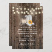 Vintage Sonnenblumenstiefel & Laternenhochzeit Wes Einladung (Vorne/Hinten)