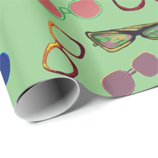 Vintage Sonnenbrille Art Geschenkpapier (Rolleneckpunkt)