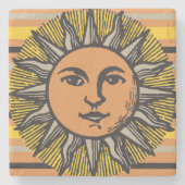 Vintage Sonnenfläche Steinuntersetzer (Vorderseite)