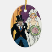 Vintage Sonnenhochzeit, Mai-Dezember-Romance Keramik Ornament (Vorne)