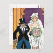 Vintage Sonnenhochzeit, Mai-Dezember-Romance Postkarte (Vorne/Hinten)