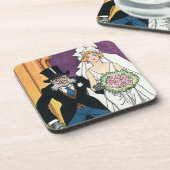 Vintage Sonnenhochzeit, Mai-Dezember-Romance Untersetzer (Linke Seite)