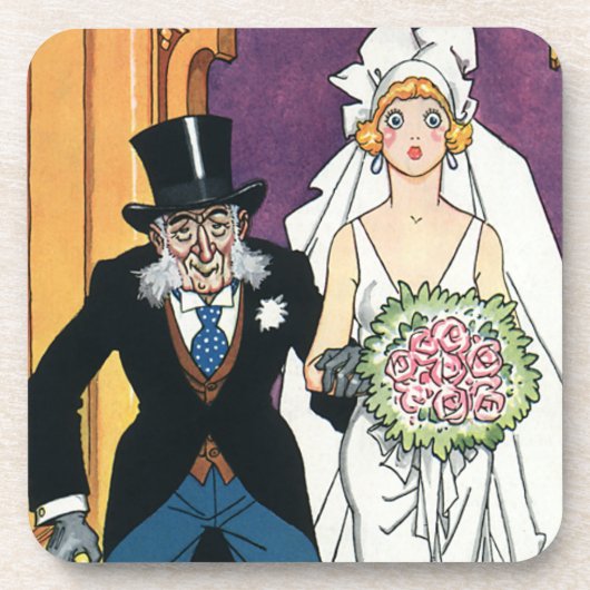Vintage Sonnenhochzeit, Mai-Dezember-Romance Untersetzer (Vorderseite)