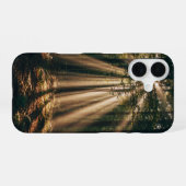 Vintage-Sonnenstrahlen-Wald iPhone 16 Hülle (Rückseite (Horizontal))