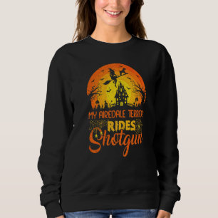 Vintage-Sonnenuntergang-Airedale-Terrier-Hund-fähr Sweatshirt