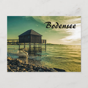 Vintage-Sonnenuntergang am Bodensee Postkarte