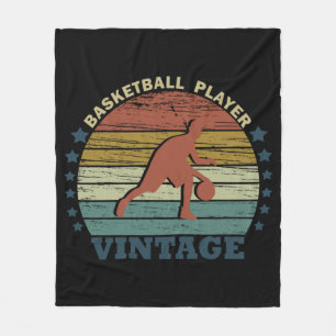 Vintage-Sonnenuntergang-Basketballspieler Fleecedecke
