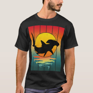 Vintage-Sonnenuntergang-Hammerhai T-Shirt