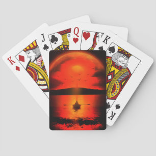 Vintage-Sonnenuntergang Hoffnung Glaube Liebe Ermu Spielkarten