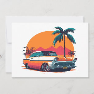 Vintage-Sonnenuntergang-Lowrider-Retro-Cruise-Stil Feiertagskarte