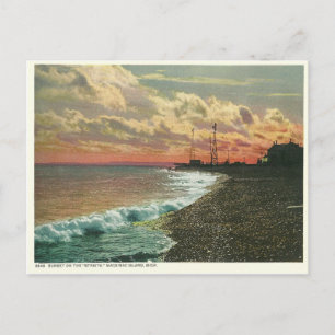 Vintage-Sonnenuntergang Mackinac Island Michigan Postkarte