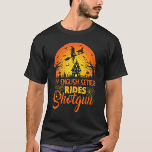 Vintage-Sonnenuntergang mein englischer Setter-Hun T-Shirt