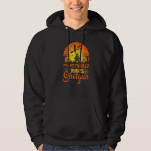 Vintage-Sonnenuntergang mein Rottweiler-Hund fährt Hoodie