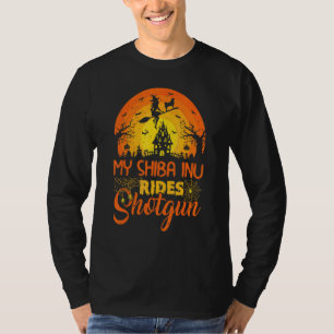 Vintage-Sonnenuntergang mein Shiba-Inu-Hund fährt T-Shirt