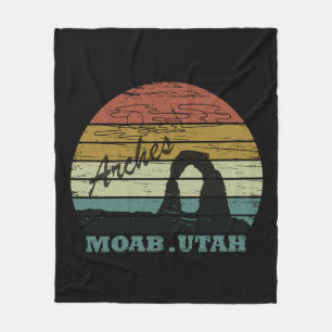 Vintage-Sonnenuntergang - Moab Utah - Arches-Natio Fleecedecke