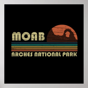 Vintage-Sonnenuntergang Moab Utah - Arches Nationa Poster