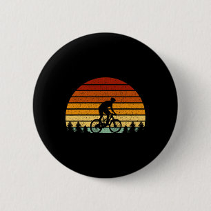 Vintage-Sonnenuntergang-Mountainbike-Geschenk für Button