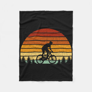 Vintage-Sonnenuntergang-Mountainbike-Geschenk für Fleecedecke