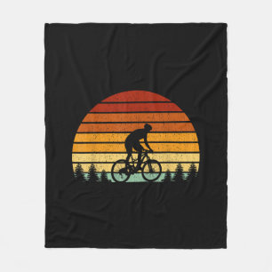 Vintage-Sonnenuntergang-Mountainbike-Geschenk für  Fleecedecke