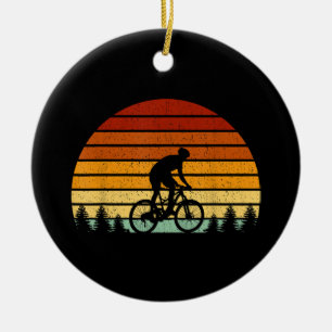 Vintage-Sonnenuntergang-Mountainbike-Geschenk für Keramik Ornament