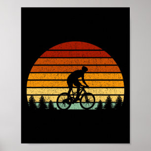 Vintage-Sonnenuntergang-Mountainbike-Geschenk für  Poster