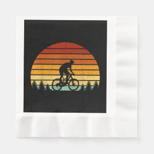 Vintage-Sonnenuntergang-Mountainbike-Geschenk für Serviette