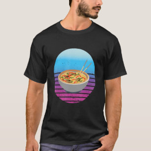 Vintage-Sonnenuntergang-Pho-Schüssel Asiatisches E T-Shirt
