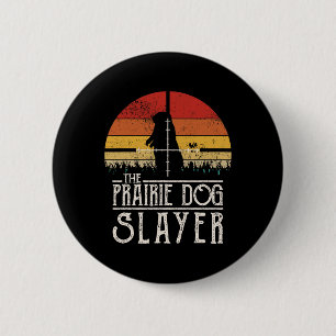 Vintage-Sonnenuntergang-Präriehund-Jagd Präriehund Button