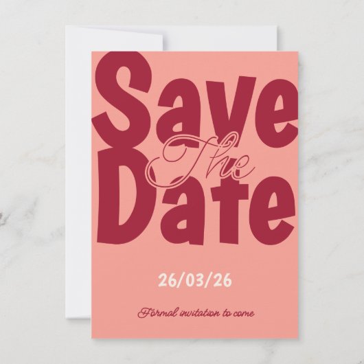 Vintage-Sonnenuntergang Retro Save The Date Karte (Rückseite)