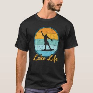 Vintage-Sonnenuntergang Retro-Seeleben Wakeboarden T-Shirt